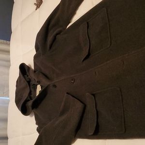 Gray Wool Coat with Hood